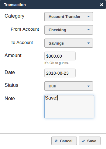 Account Transfer Screenshot